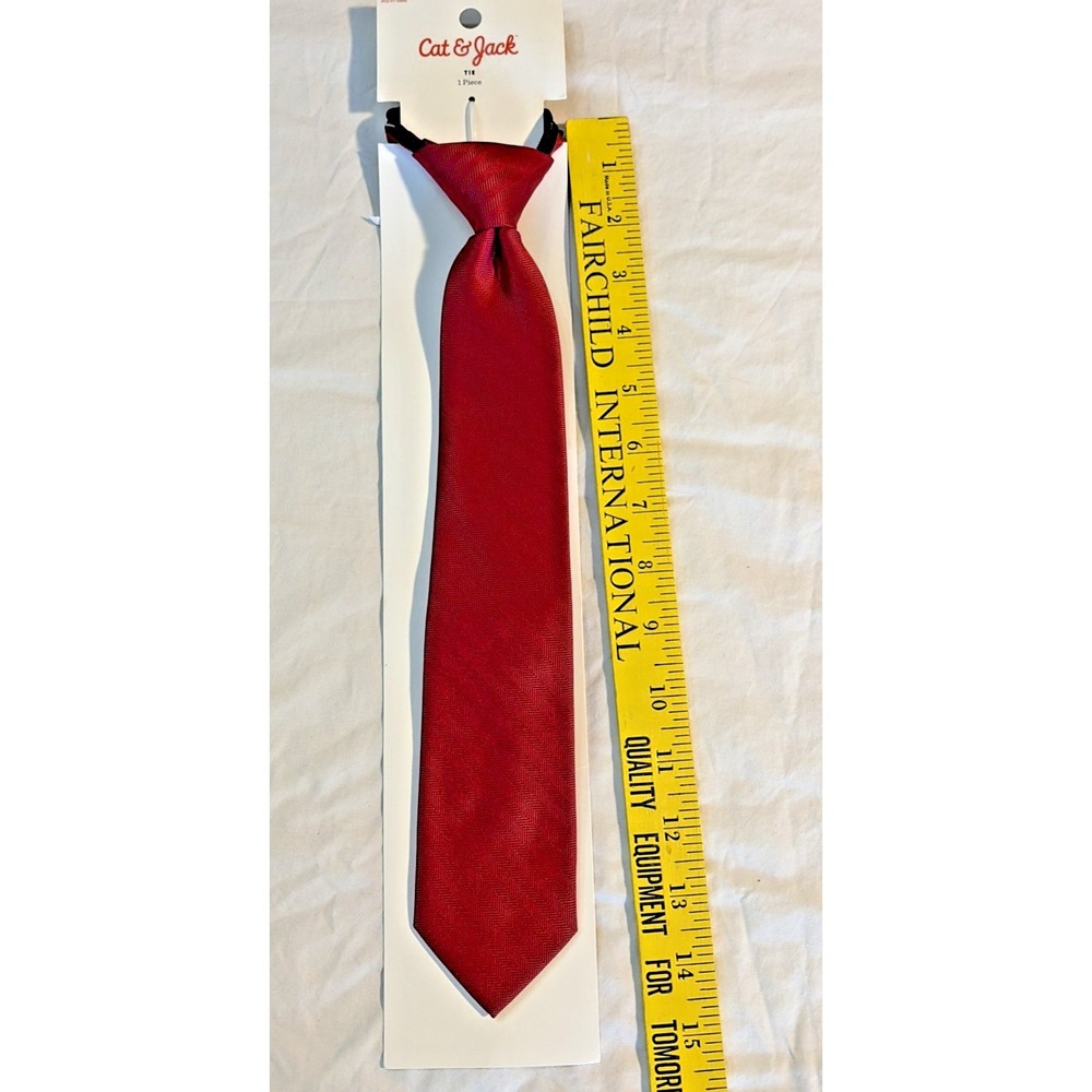 Cat & Jack Zipper Tie In Red - 14 Inches